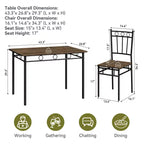 Ensemble de salle à manger Dyonery 5 pièces, table et chaises de cuisine en bois pour petit espace, coin-repas