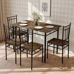 Ensemble de salle à manger Dyonery 5 pièces, table et chaises de cuisine en bois pour petit espace, coin-repas