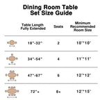 Table à manger ronde en rotin couleur bois de 117 cm pour 4 à 6 personnes, idéale pour la salle à manger et le salon