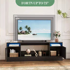 Meuble TV moderne avec rangement - Compatible avec les cheminées électriques de 36 pouces