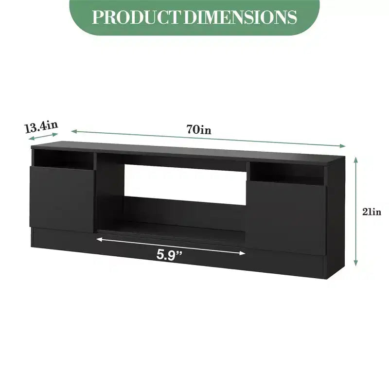 Meuble TV moderne avec rangement - Compatible avec les cheminées électriques de 36 pouces