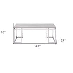 Table basse HomeRoots 47 en chêne et argent avec cadre en métal