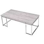 Table basse HomeRoots 47 en chêne et argent avec cadre en métal