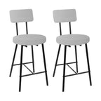 Tabourets de bar GustoWave - Lot de 2, tabourets de bar modernes avec dossier, hauteur d'assise 56 cm, tabourets de cuisine avec pieds en métal pour bar, cuisine
