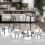 Tabourets de bar GustoWave - Lot de 2, tabourets de bar modernes avec dossier, hauteur d'assise 56 cm, tabourets de cuisine avec pieds en métal pour bar, cuisine