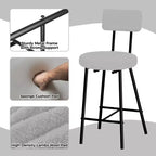 Tabourets de bar GustoWave - Lot de 2, tabourets de bar modernes avec dossier, hauteur d'assise 56 cm, tabourets de cuisine avec pieds en métal pour bar, cuisine