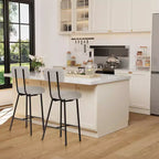 Tabourets de bar GustoWave - Lot de 2, tabourets de bar modernes avec dossier, hauteur d'assise 56 cm, tabourets de cuisine avec pieds en métal pour bar, cuisine