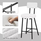 Tabourets de bar GustoWave - Lot de 2, tabourets de bar modernes avec dossier, hauteur d'assise 56 cm, tabourets de cuisine avec pieds en métal pour bar, cuisine