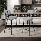 Tabourets de bar GustoWave - Lot de 2, tabourets de bar modernes avec dossier, hauteur d'assise 56 cm, tabourets de cuisine avec pieds en métal pour bar, cuisine