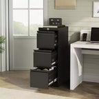 Classeur métallique avec serrure - Rangement vertical à 3 tiroirs pour dossiers format Lettre/Légal/A4, Organiseur de bureau