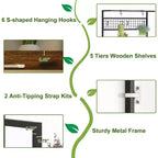 Support à plantes, étagère métallique à 7 niveaux pour intérieur avec lumières de croissance - Étagère de présentation multi-niveaux pour plantes, décoration, salon
