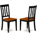 HomeStock Belmont, Ensemble de salle à manger ovale 7 pièces avec table à piédestal et chaises sans accoudoirs, Noir