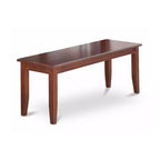 HomeStock Belmont Ensemble de salle à manger 6 pièces comprenant une table de salle à manger rectangulaire, quatre chaises Parson avec tissu couleur fauve clair et un banc, finition acajou