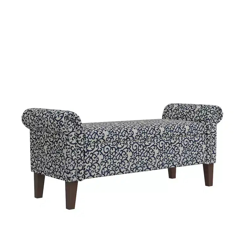 HL Home Furnishings, Pouf de rangement à accoudoirs arrondis