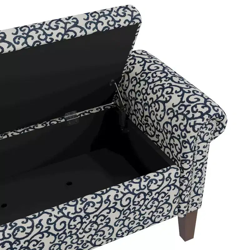 HL Home Furnishings, Pouf de rangement à accoudoirs arrondis