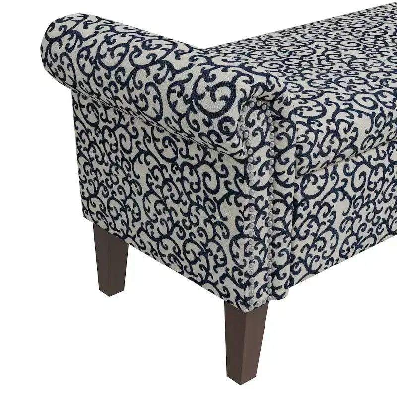 HL Home Furnishings, Pouf de rangement à accoudoirs arrondis