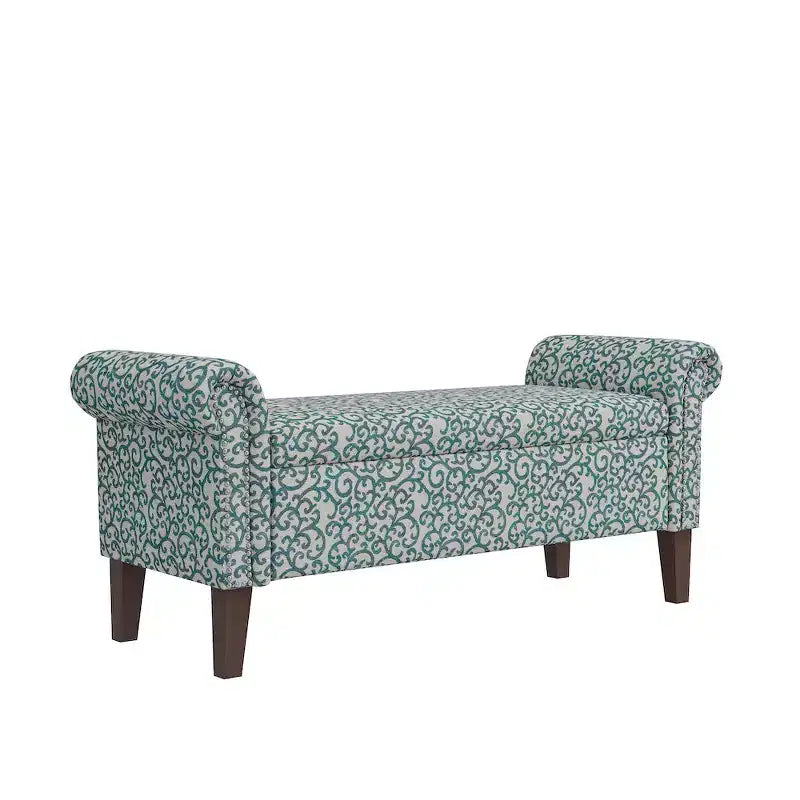 HL Home Furnishings, Pouf de rangement à accoudoirs arrondis