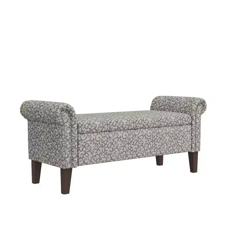 HL Home Furnishings, Pouf de rangement à accoudoirs arrondis
