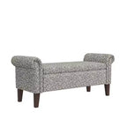 HL Home Furnishings, Pouf de rangement à accoudoirs arrondis