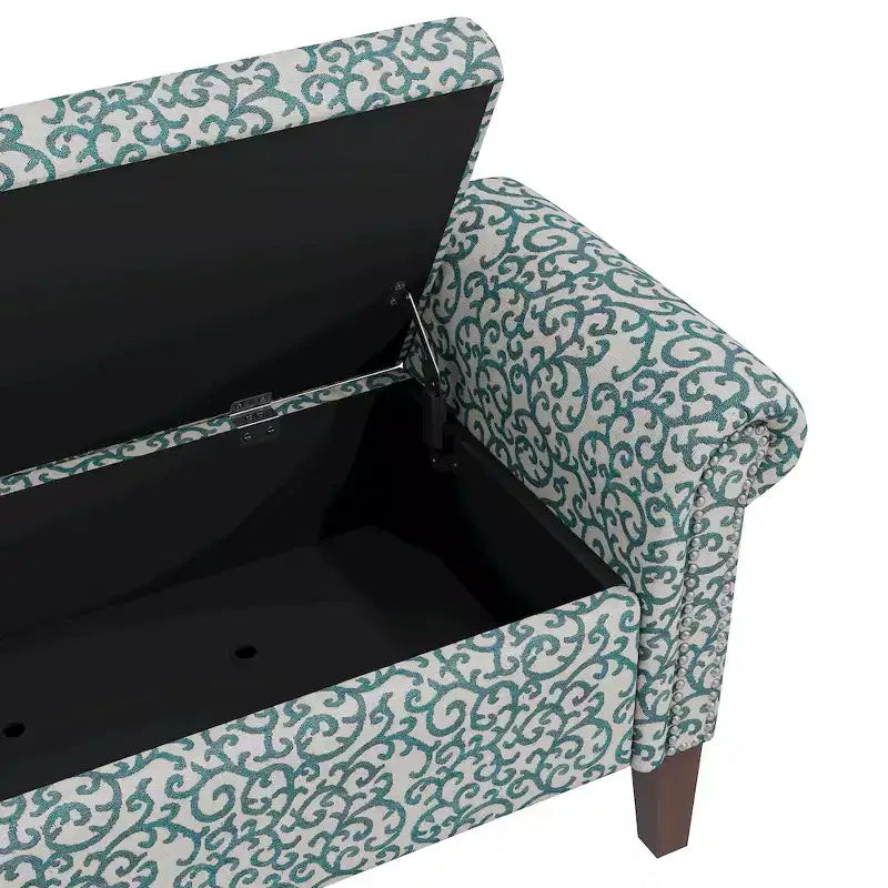 HL Home Furnishings, Pouf de rangement à accoudoirs arrondis