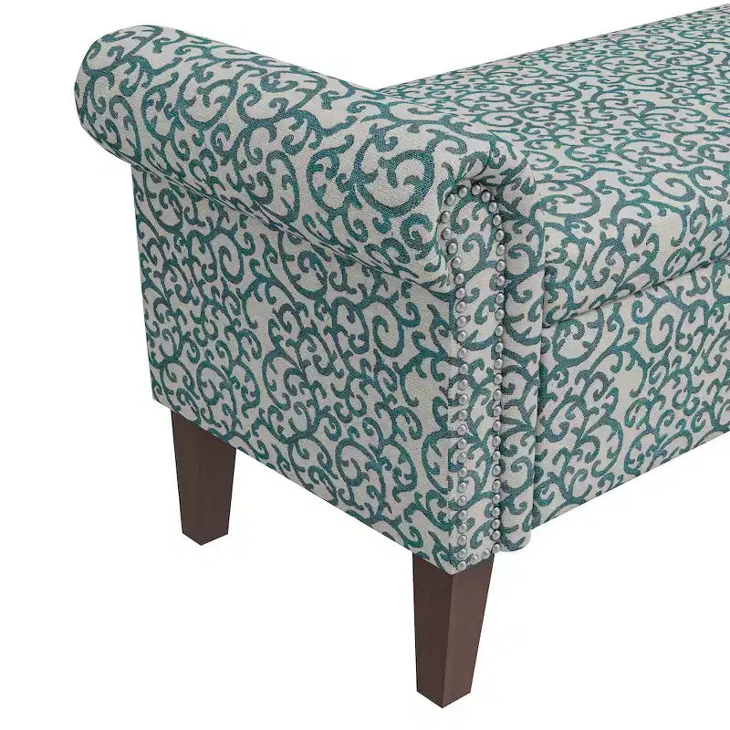 HL Home Furnishings, Pouf de rangement à accoudoirs arrondis