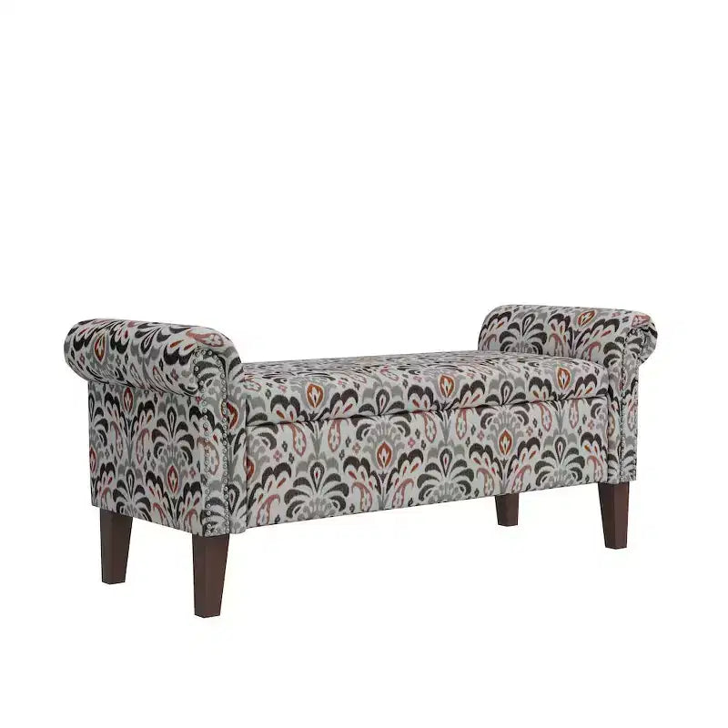 HL Home Furnishings, Pouf de rangement à accoudoirs arrondis