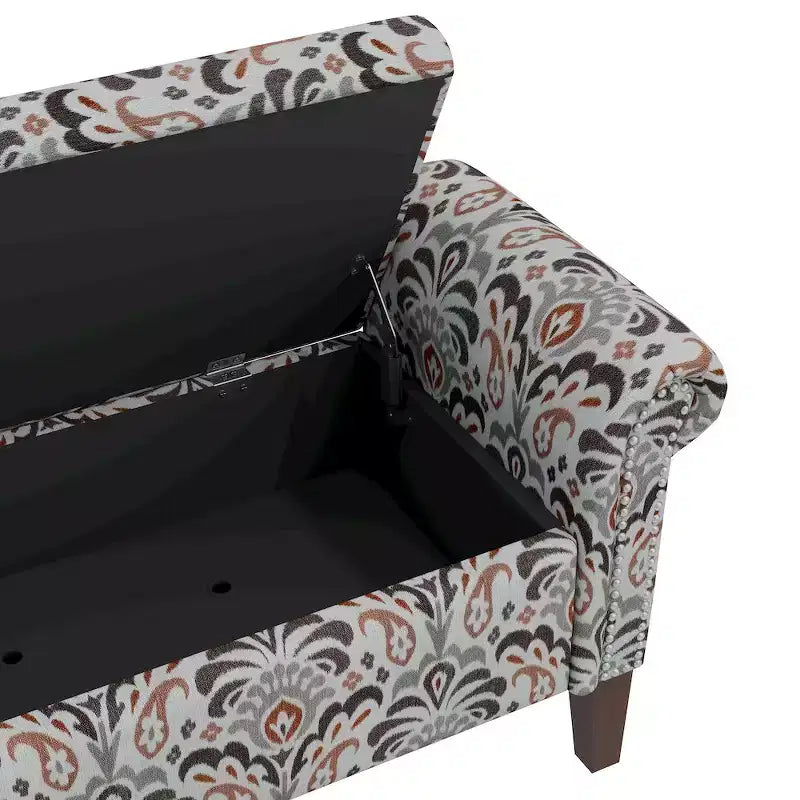 HL Home Furnishings, Pouf de rangement à accoudoirs arrondis