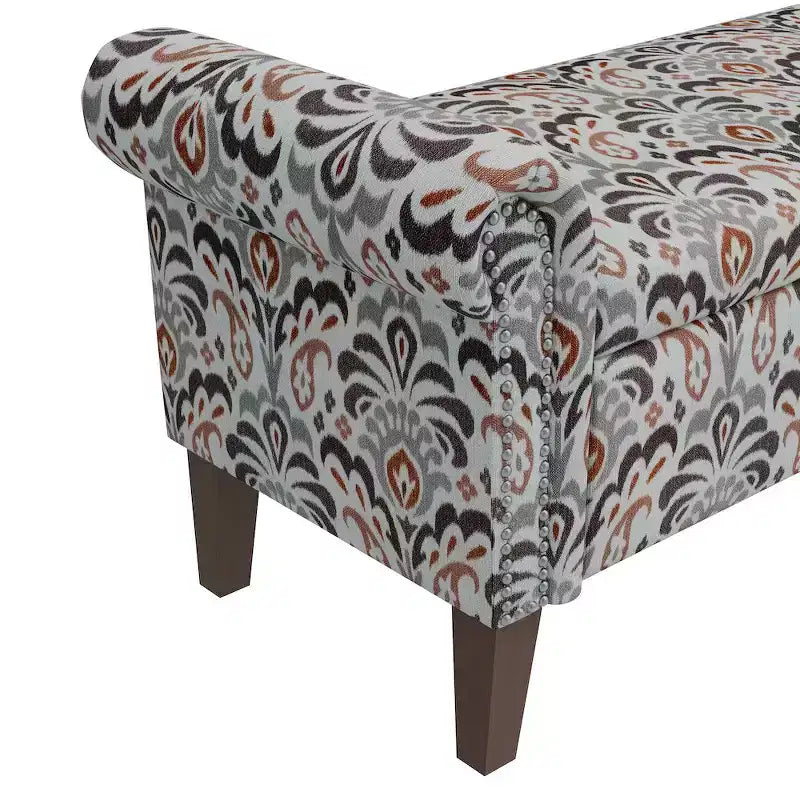 HL Home Furnishings, Pouf de rangement à accoudoirs arrondis