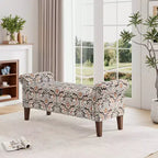 HL Home Furnishings, Pouf de rangement à accoudoirs arrondis