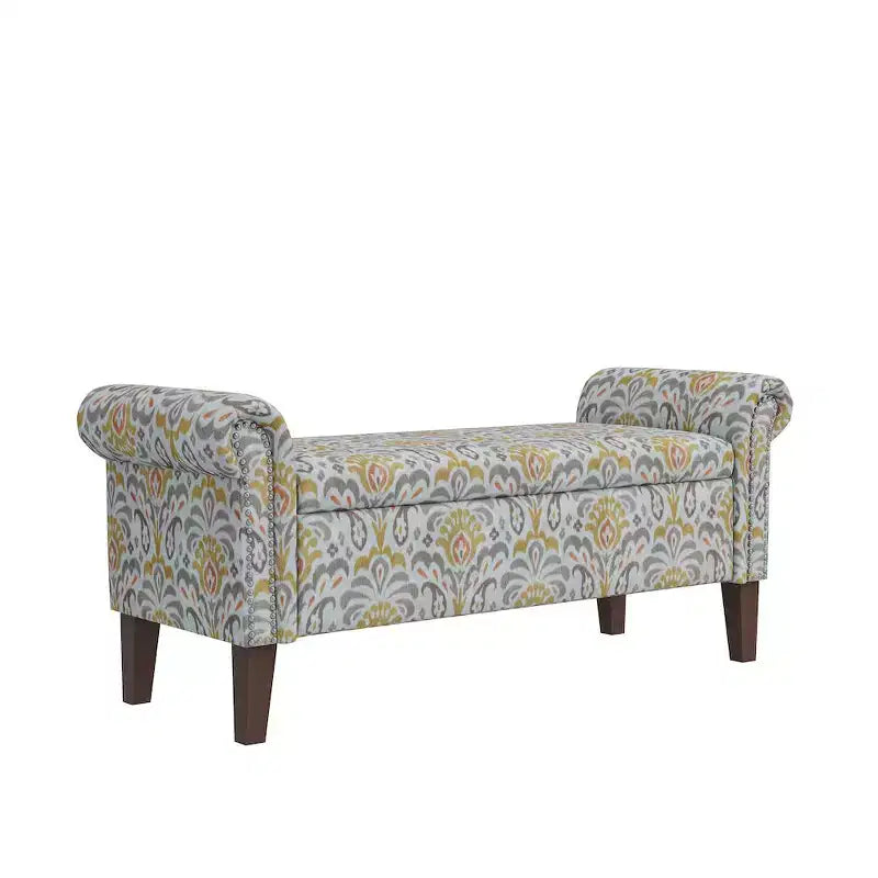 HL Home Furnishings, Pouf de rangement à accoudoirs arrondis