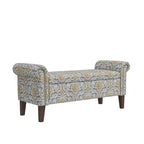 HL Home Furnishings, Pouf de rangement à accoudoirs arrondis