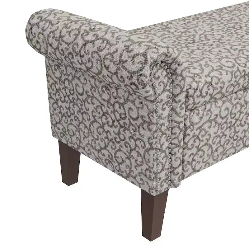 HL Home Furnishings, Pouf de rangement à accoudoirs arrondis