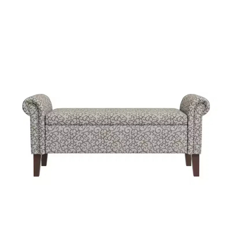 HL Home Furnishings, Pouf de rangement à accoudoirs arrondis