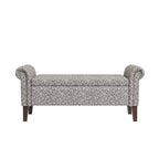 HL Home Furnishings, Pouf de rangement à accoudoirs arrondis