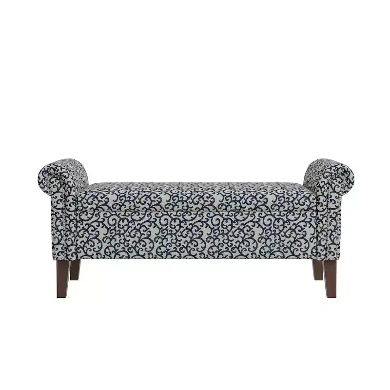 HL Home Furnishings,Rolled Arm Storage Ottoman
