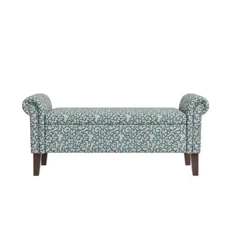 HL Home Furnishings, Pouf de rangement à accoudoirs arrondis