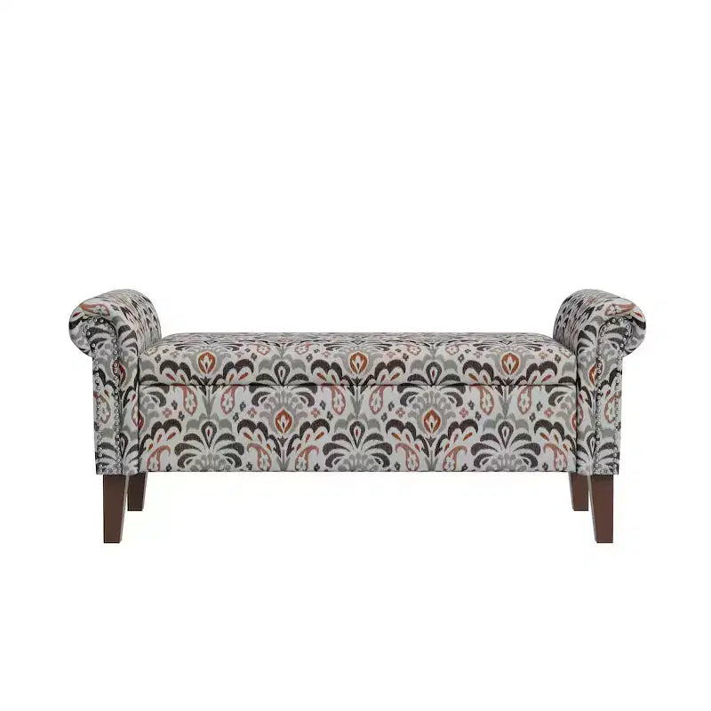 HL Home Furnishings, Pouf de rangement à accoudoirs arrondis