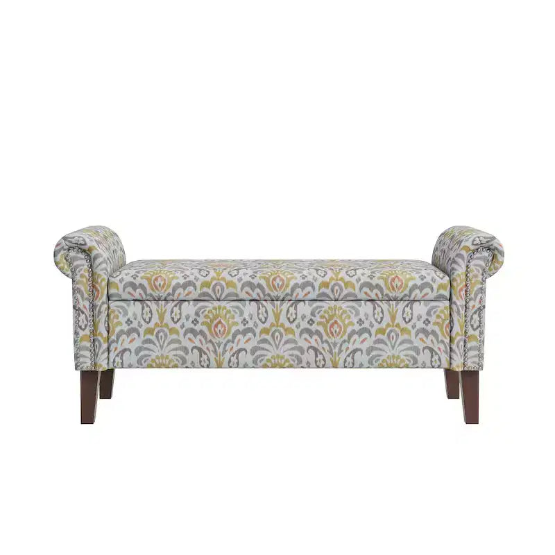HL Home Furnishings, Pouf de rangement à accoudoirs arrondis