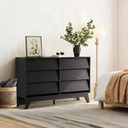 Commode 6 tiroirs inclinés en MDF - Meuble de rangement moderne, Meuble de rangement pour la maison, Armoire de rangement pour le bureau, Commode de chambre à coucher, Design peu encombrant