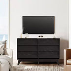 Commode 6 tiroirs inclinés en MDF - Meuble de rangement moderne, Meuble de rangement pour la maison, Armoire de rangement pour le bureau, Commode de chambre à coucher, Design peu encombrant
