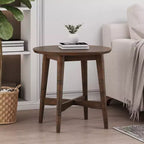 GDFStudio Murdock Mid-Century Modern Wood Round End Table