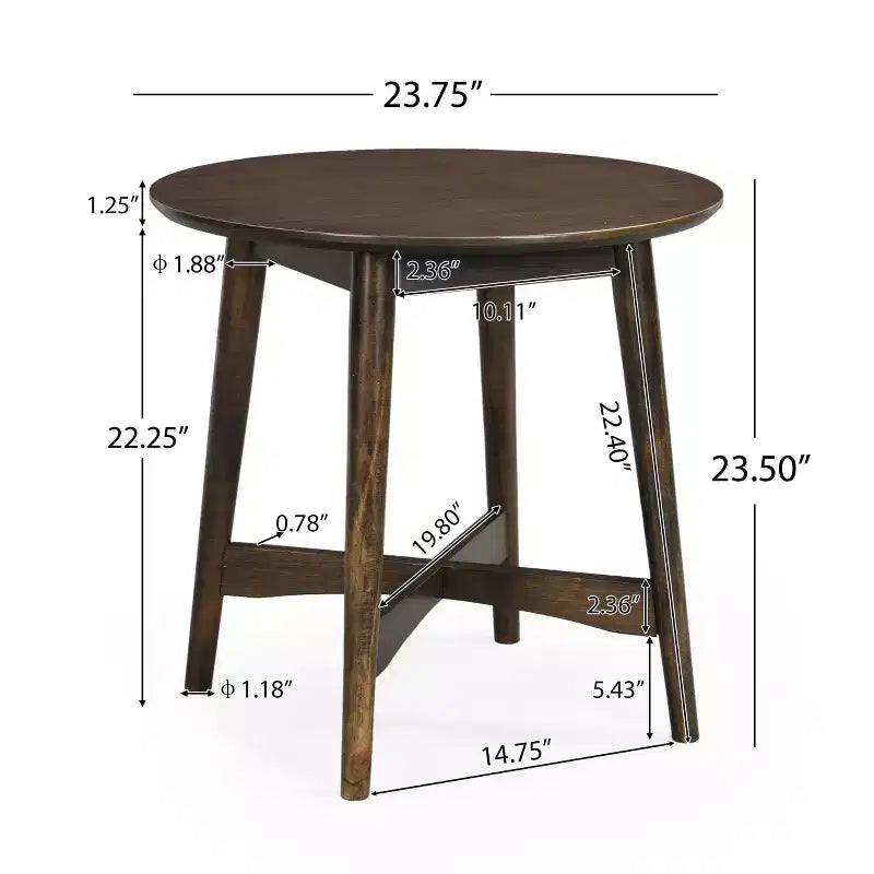 Table d'appoint ronde en bois GDFStudio Murdock de style milieu de siècle