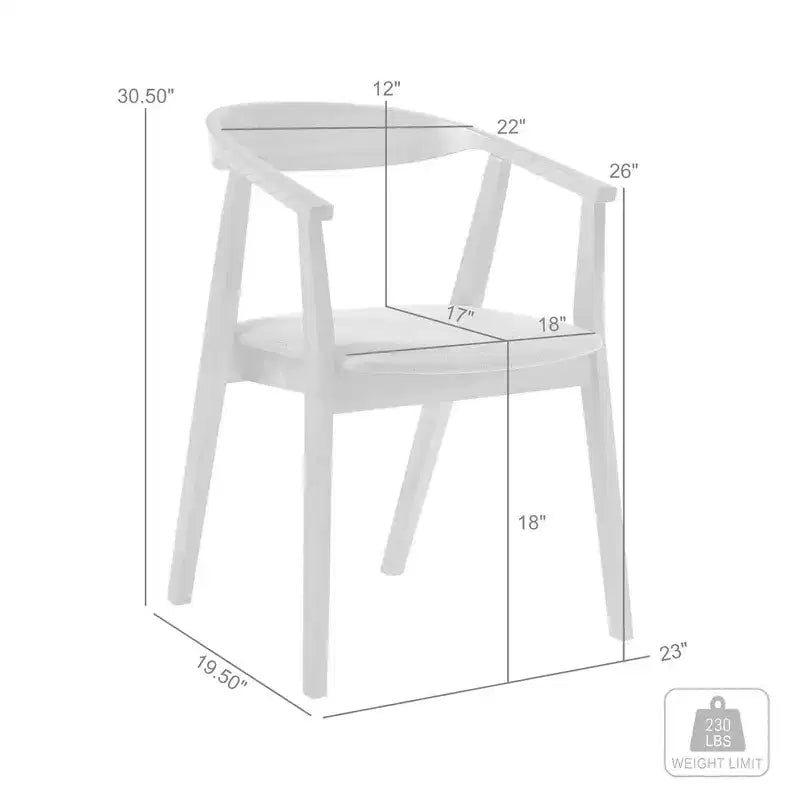 Armen Living, Chaise de salle à manger en bois Santana - Lot de 2