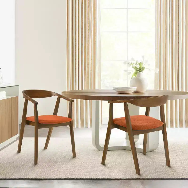Armen Living, Chaise de salle à manger en bois Santana - Lot de 2