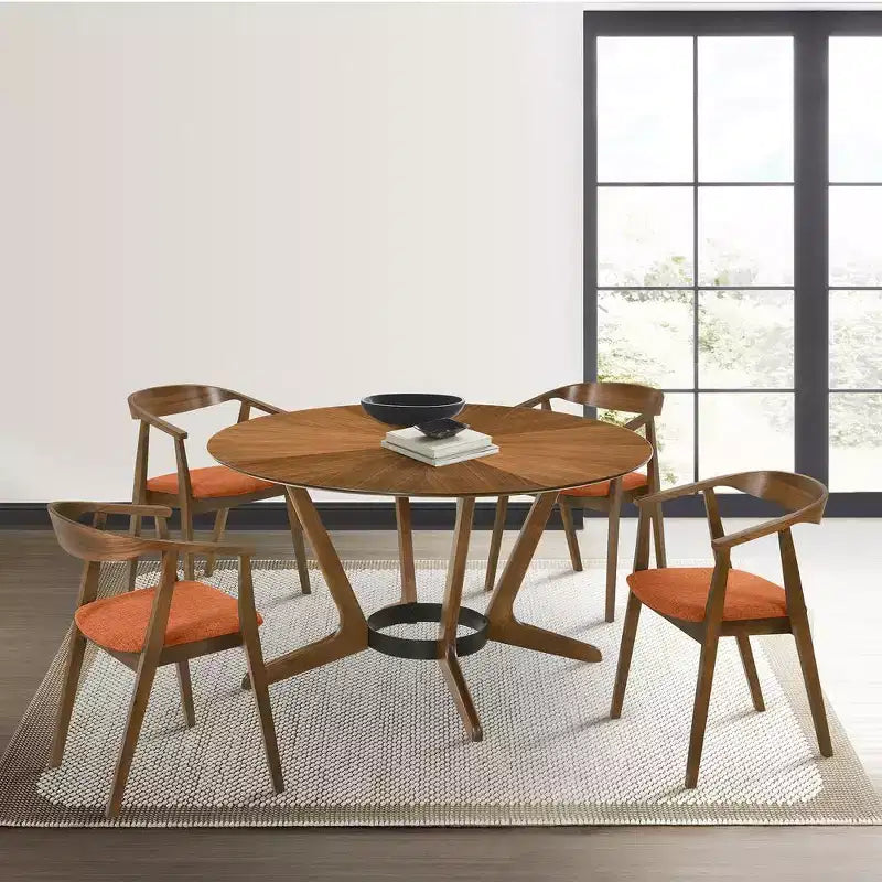 Armen Living, Chaise de salle à manger en bois Santana - Lot de 2