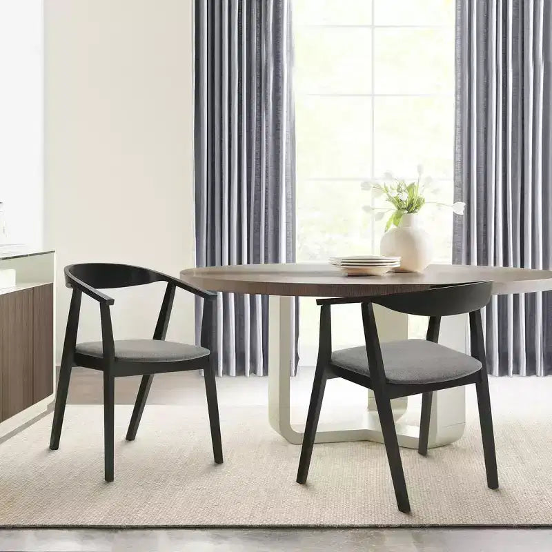 Armen Living, Chaise de salle à manger en bois Santana - Lot de 2