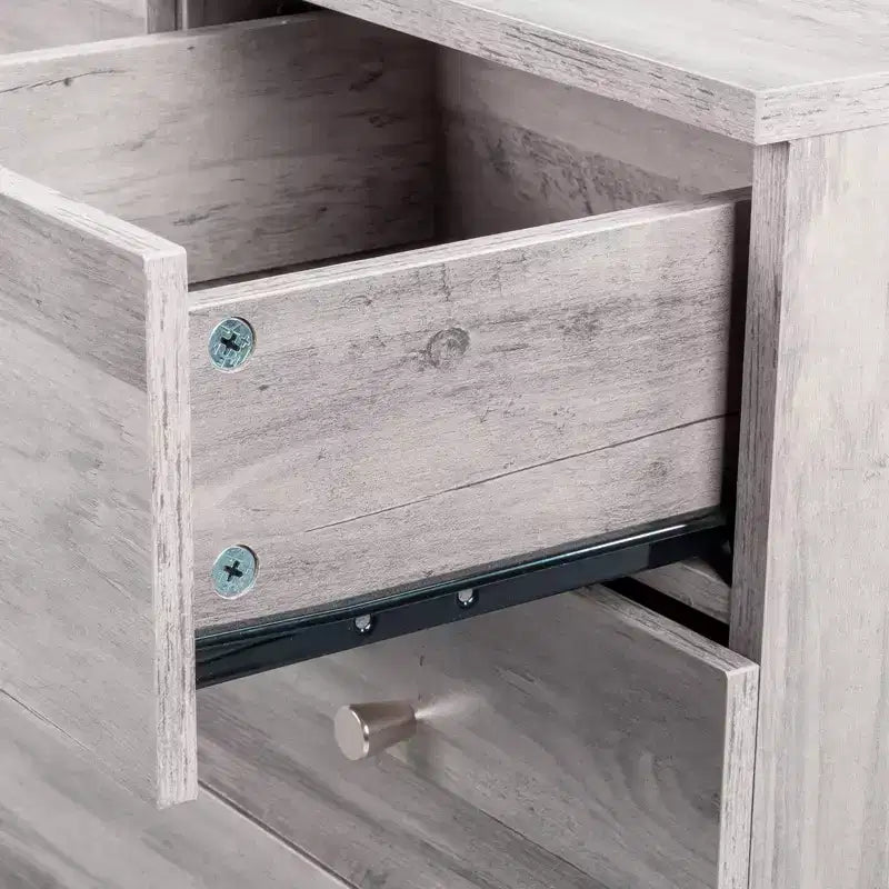 Karl Home 5-Drawer Grey Particle Board 25.98in. W Chest of Drawer