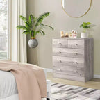Karl Home Commode à 5 tiroirs en panneaux de particules gris, 66 cm (25,98 po) de largeur