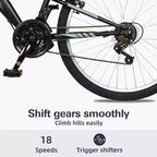 Vélo VTT hykolity 26 pouces, vélo 18 vitesses pour hommes et femmes adultes, vélo de sport tout-terrain avec double suspension intégrale, noir