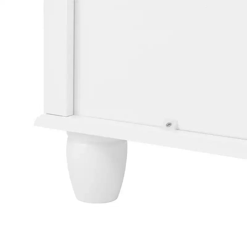MAYEERTY Armoire de Rangement Moderne avec 4 Tiroirs Haute en Bois pour Salon Couloir Blanc Crème